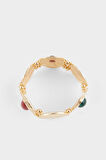 Kadın Gold Yeşil Bordo Taşlı Bilezik