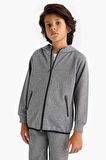 Erkek Çocuk Kapüşonlu Fermuarlı Sweatshirt