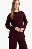 DeFacto Loose Fit Bisiklet Yaka Triko Kazak Tunik G7241AX25CWBR457