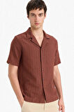 DeFacto Regular Fit Polo Yaka Jakarlı Kısa Kollu Gömlek E5693AX25SMBN326