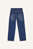 Erkek Çocuk Loose Fit Yırtık Detaylı Düz Paça Jean Pantolon