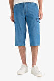 DeFacto %100 Pamuk Hafif Kumaş Regular Fit Jean Uzun Bermuda Şort F4223AX25SMNM39