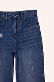 Erkek Çocuk Loose Fit Yırtık Detaylı Düz Paça Jean Pantolon