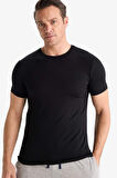 Premium Slim Fit Dar Kesim Bisiklet Yaka Modal Üst