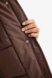 Regular Fit Kontrast Yaka Fermuarlı Parka