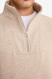 Regular Fit Dik Yaka Yarım Fermuarlı Sweatshirt
