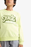 Erkek Çocuk Bisiklet Yaka Baskılı Sweatshirt