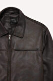 Regular Fit Polo Yaka İç Cepli Süet Mont