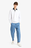 Boxy Fit Polo Yaka Sweatshirt