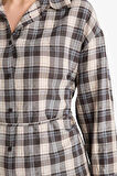 Oversize Geniş Kalıp Kareli Flanel Uzun Kollu Gömlek