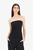DeFacto Slim Fit Dar Kesim Straplez Siyah Bluz F4425AX25SMBK81
