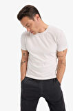 DeFacto Slim Fit Dar Kesim Bisiklet Yaka Esnek Kumaş Kısa Kollu Tişört E2635AX25SMGR293