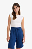 Regular Fit Normal Bel Düz Paça Bermuda Şort