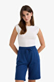 Regular Fit Normal Bel Düz Paça Bermuda Şort