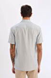 Modern Fit Yazlık Polo Yaka Basic Düz Kısa Kollu Gömlek