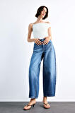 Wide Baggy Fit Yıkamalı Jean Pantolon