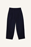 Barrel Fit Yarım Fermuarlı Bilek Boy Pantolon