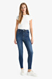 Skinny Fit Yüksek Bel Bilek Boy Jean Pantolon