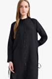Regular Fit Basic Düz Uzun Kollu Gömlek Tunik