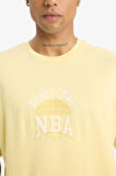 DeFactoFit NBA Wordmark Oversize Fit Bisiklet Yaka Nakış Baskı Kısa Kollu Tişört