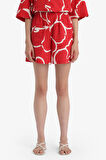Normal Bel Desenli Kısa Paça Pamuklu Şort