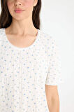 DeFacto Regular Fit Pijama Takım Kısa Kollu Pijama Üstü Esnek Belli Uzun Pijama Altı-Fall in Love F4162AX25SMER98