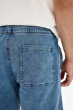 Regular Fit Beli Lastikli Rahat Kalıp Jean Bermuda