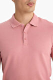 Slim Fit Dar Kesim Polo Yaka Kısa Kollu Pamuklu Modal Karışımlı Basic Düz Tişört