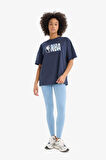 DeFactoFit NBA Wordmark Oversize Fit Bisiklet Yaka Sporcu Kısa Kollu Tişört E3628AX25SMNV94