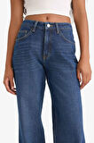 Straight Wide Yüksek Bel Düz Paça Uzun Jean Pantolon