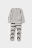 Erkek Bebek 2'li Takım Hayvan Desenli Triko Kazak Çizgili Alt