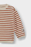 Erkek Bebek Bisiklet Yaka Çizgili Sweatshirt