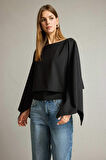 Kayık Yaka Yarasa Kolllu Bluz