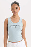 DeFactoFit NBA Boston Celtics Slim Fit Bisiklet Yaka Fitilli Kaşkorse Atlet E3611AX25SMBE824