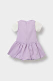 Kız Bebek 2'li Takım Basic Düz Kısa Kollu Tişört Paraşüt Elbise