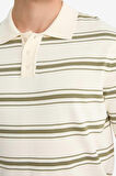 Çizgili Triko Kısa Kollu Polo Tişört