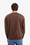 Boxy Fit Bisiklet Yaka Nakışlı Sweatshirt