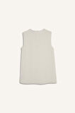 Regular Fit Bisiklet Yaka Basic Düz Keten Karışımlı Kolsuz Tunik