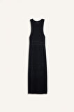 Slim Fit Dar Kesim Halter Yaka Kolsuz Elbise