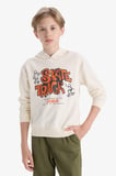 Erkek Çocuk Kapüşonlu Baskılı Sweatshirt