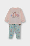 Kız Bebek 4'lü Pijama Takımı Unicorn Baskılı Uzun Kollu Penye Üst Uzun Alt