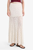 A Form Yüksek Bel Dantel Maxi Etek