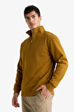 Regular Fit Yarım Balıkçı Yaka Fermuarlı Kalın Sweatshirt