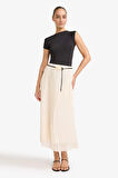 Regular Fit Yüksek Bel Şifon Bilek Boy Etek