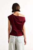 Fitted Basic Düz Tek Omuzlu Siyah Atlet