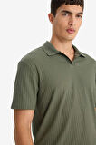 Regular Fit Krinkıl Kısa Kollu Polo Tişört