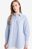Relax Fit Oxford Çizgili Uzun Kollu Gömlek Tunik
