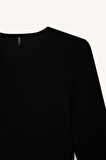 Slim Fit Dar Kesim Bisiklet Yaka Fitilli Kaşkorse Uzun Kollu Tişört