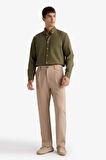 Regular Fit Polo Yaka Gabardin Uzun Kollu Gömlek