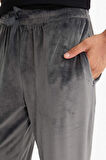 Regular Fit Cepli Kadife Pijama Altı